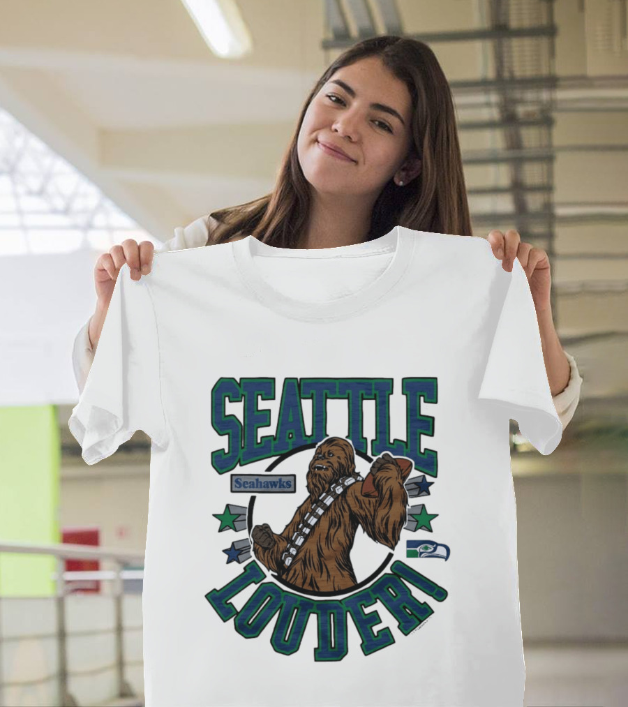 Seattle Seahawks Louder Star Wars Chewbacca T-Shirt
