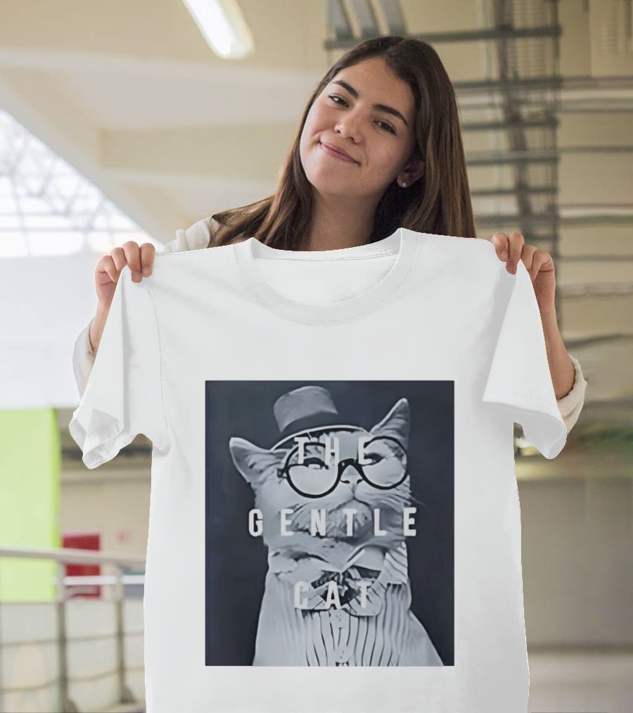 The Gentle Cat With Glasses And Top Hat T-Shirt