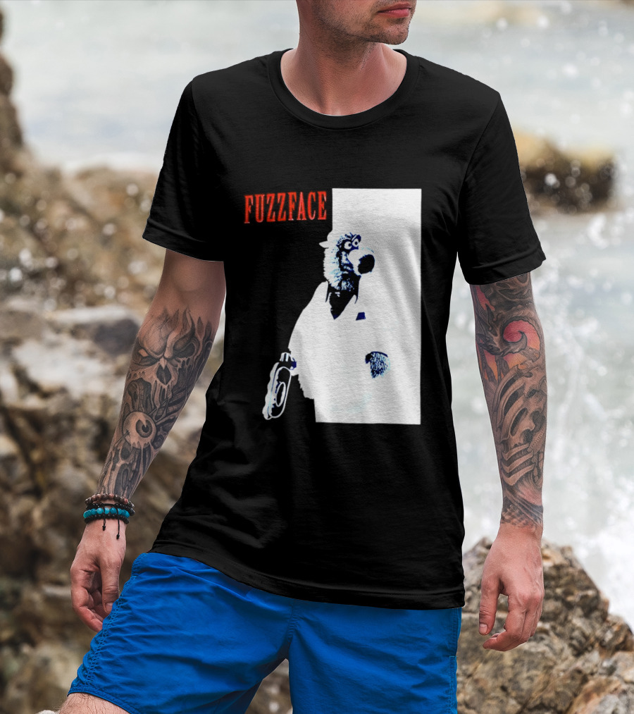 Fuzz Face Muppet Holding Hair Dryer T-Shirt