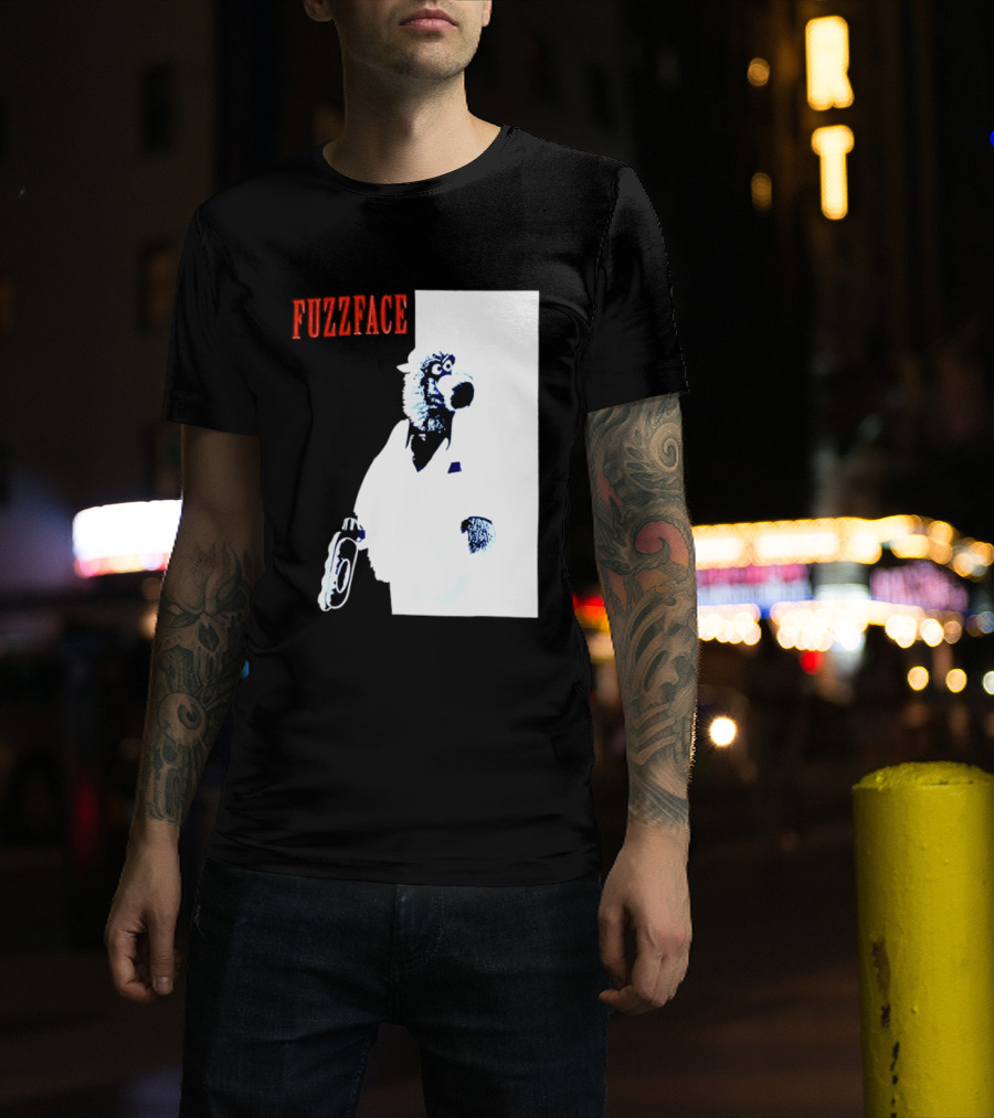 Fuzz Face Muppet Holding Hair Dryer T-Shirt