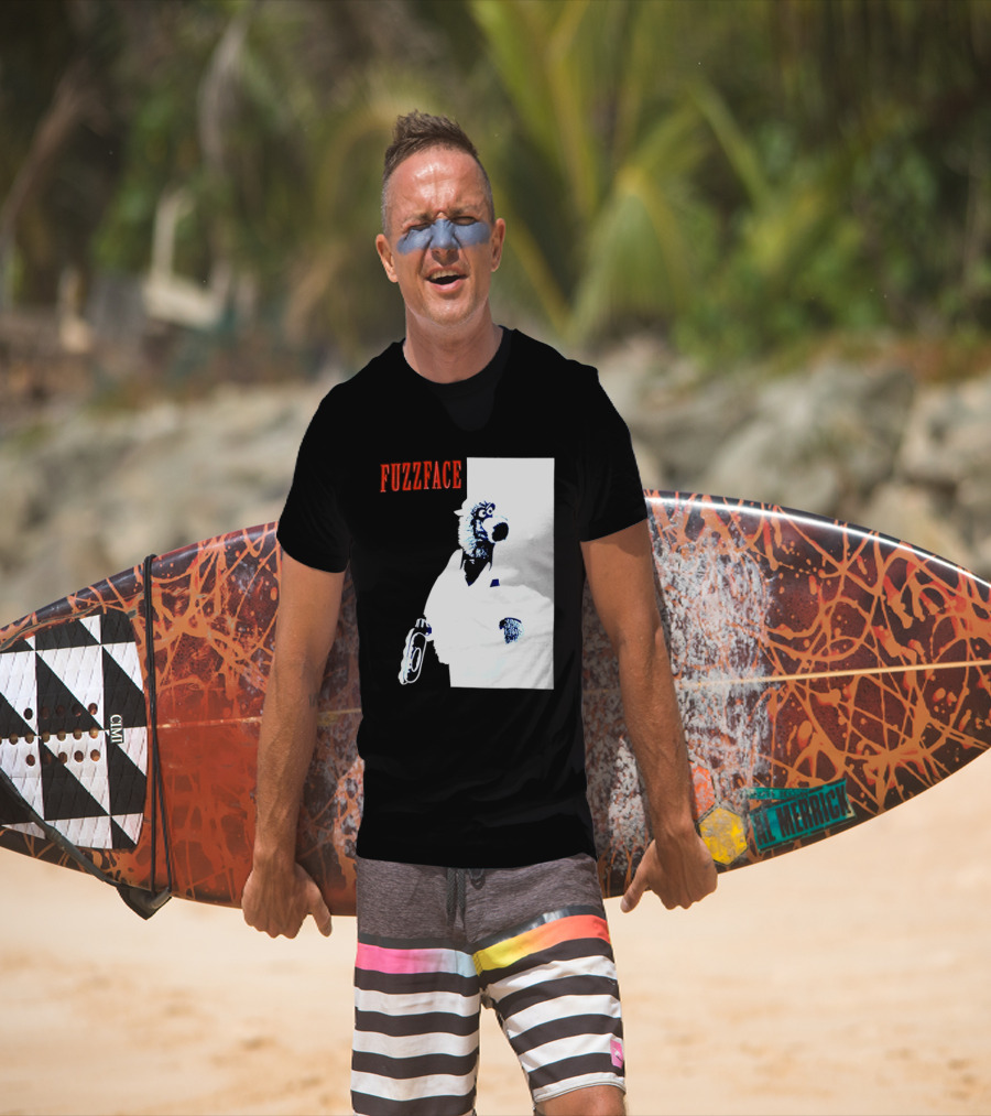 Fuzz Face Muppet Holding Hair Dryer T-Shirt