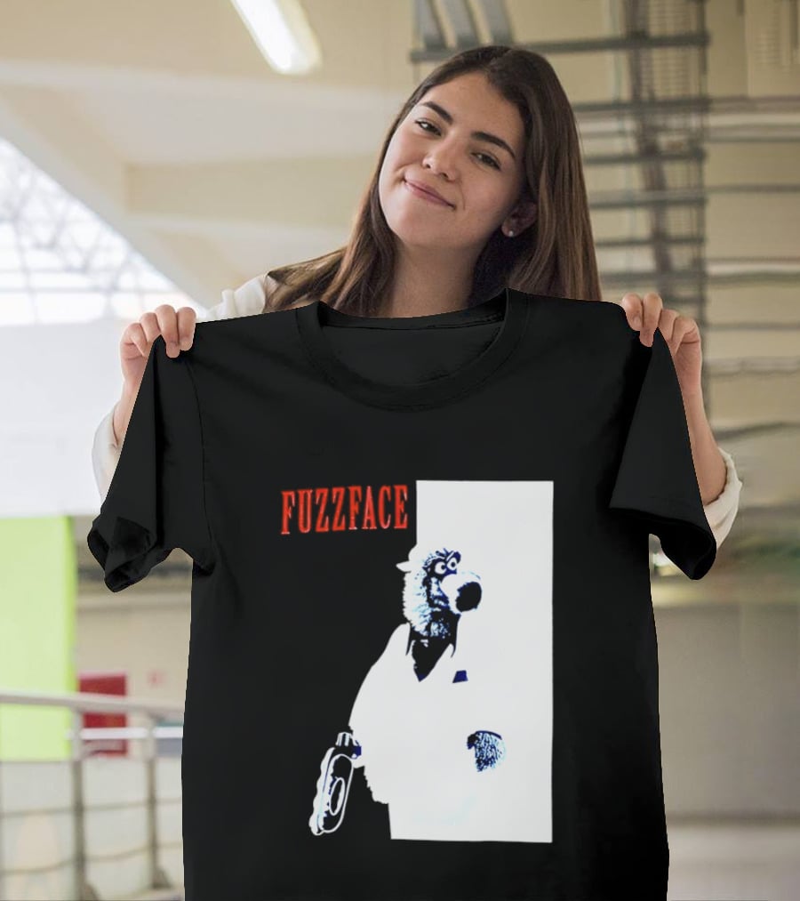 Fuzz Face Muppet Holding Hair Dryer T-Shirt