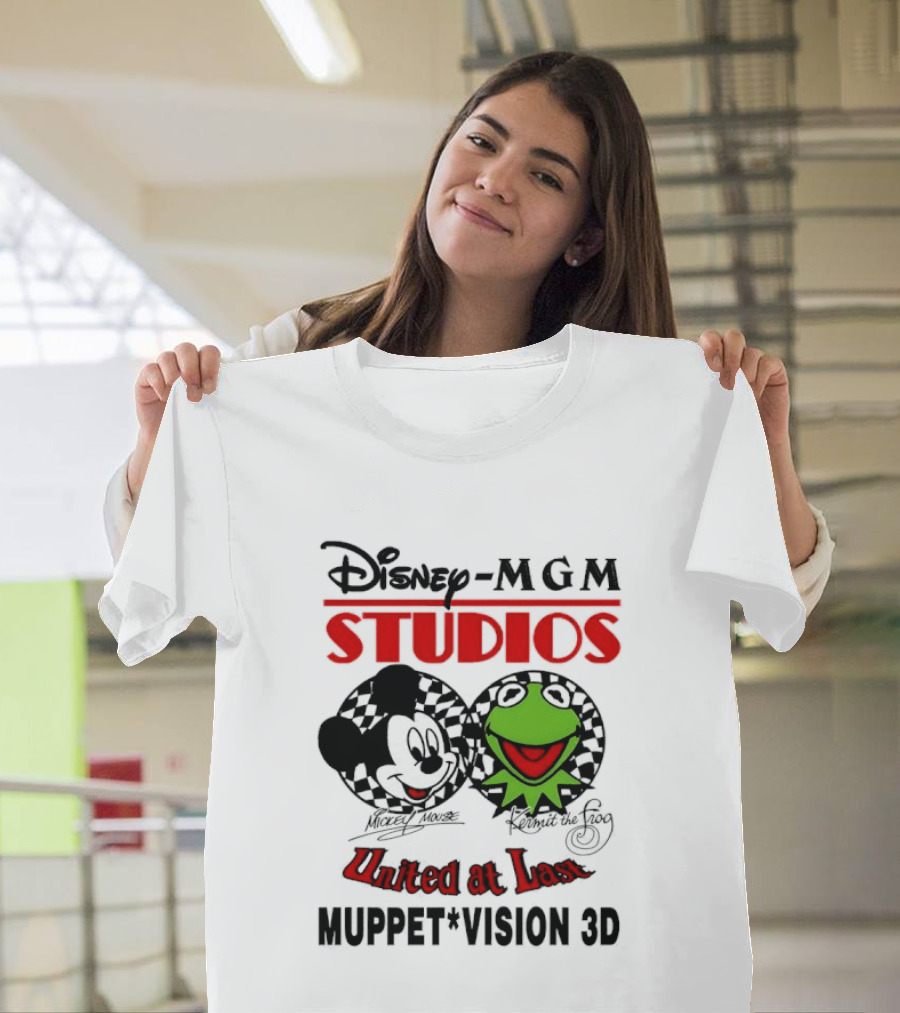 Disney MGM Studios United At Last Mickey Mouse Kermit The Frog Muppet Vision 3D T-Shirt