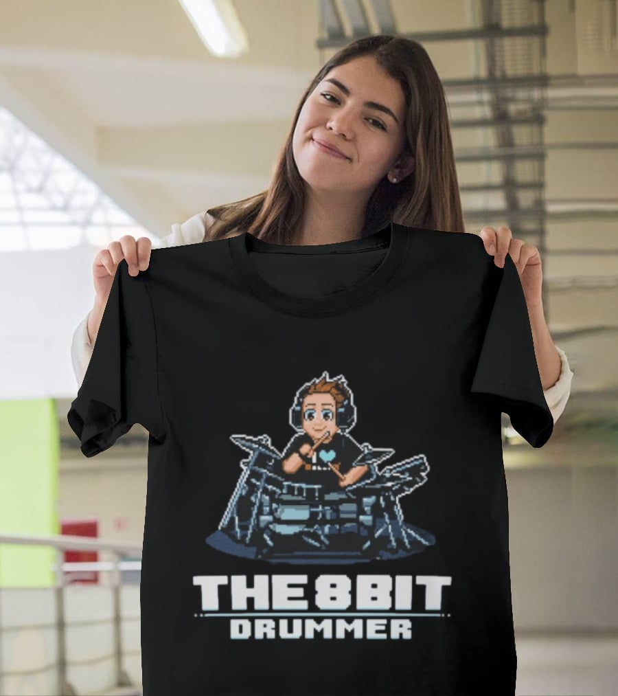 The8BitDrummer Pixel Art Music 16Bit Gamer T-Shirt