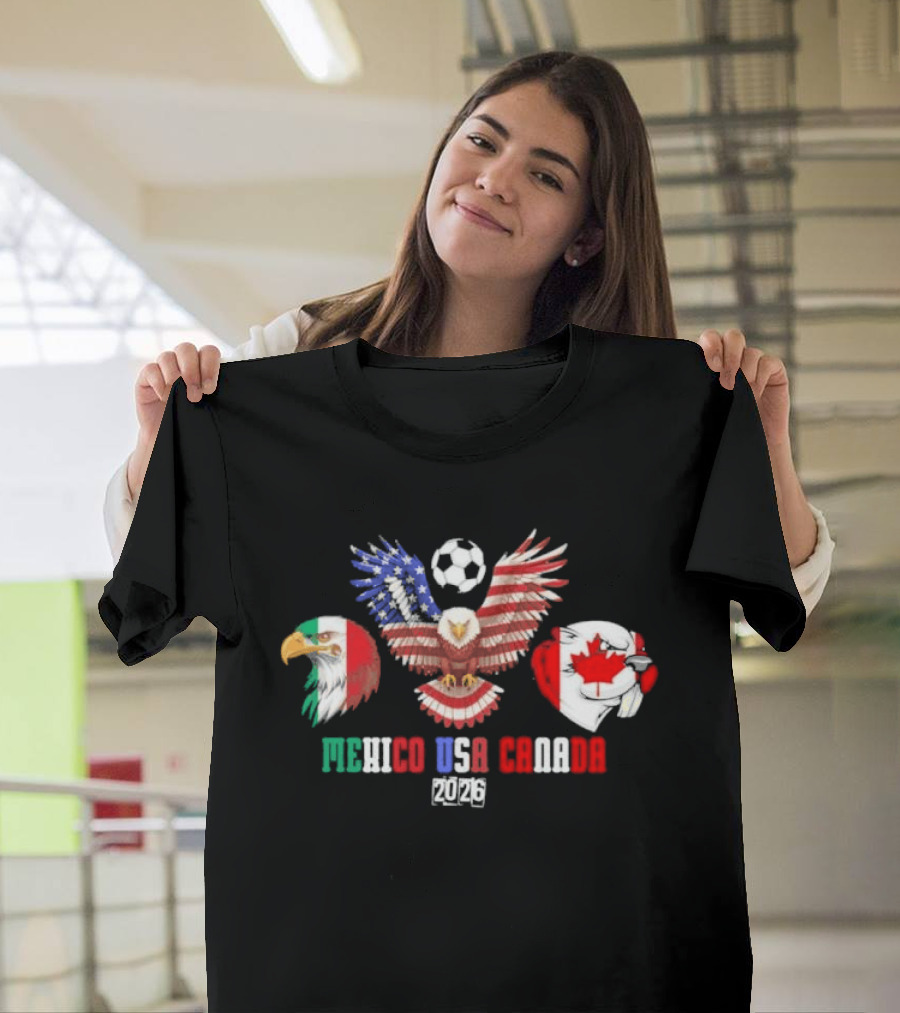 Mexico USA Canada 2026 Soccer Eagle Trio T-Shirt