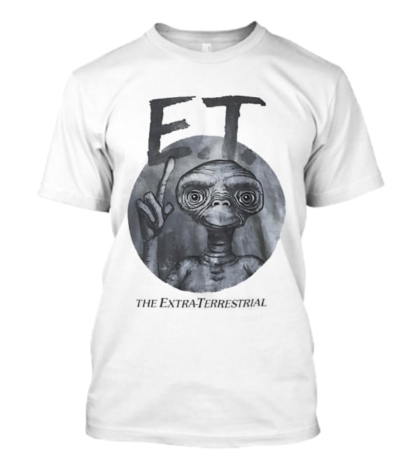ET The Extra Terrestrial Iconic Finger Pose Black And White T-Shirt