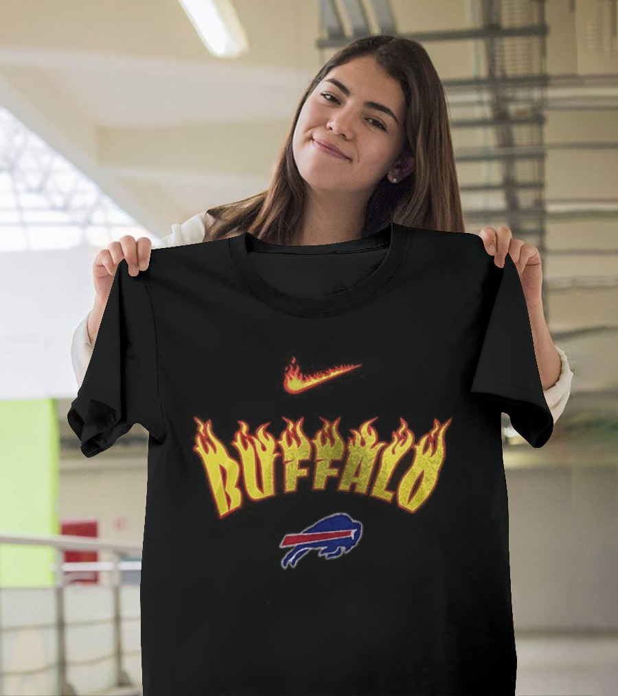 Buffalo Bills Firewave Nike Flaming T-Shirt