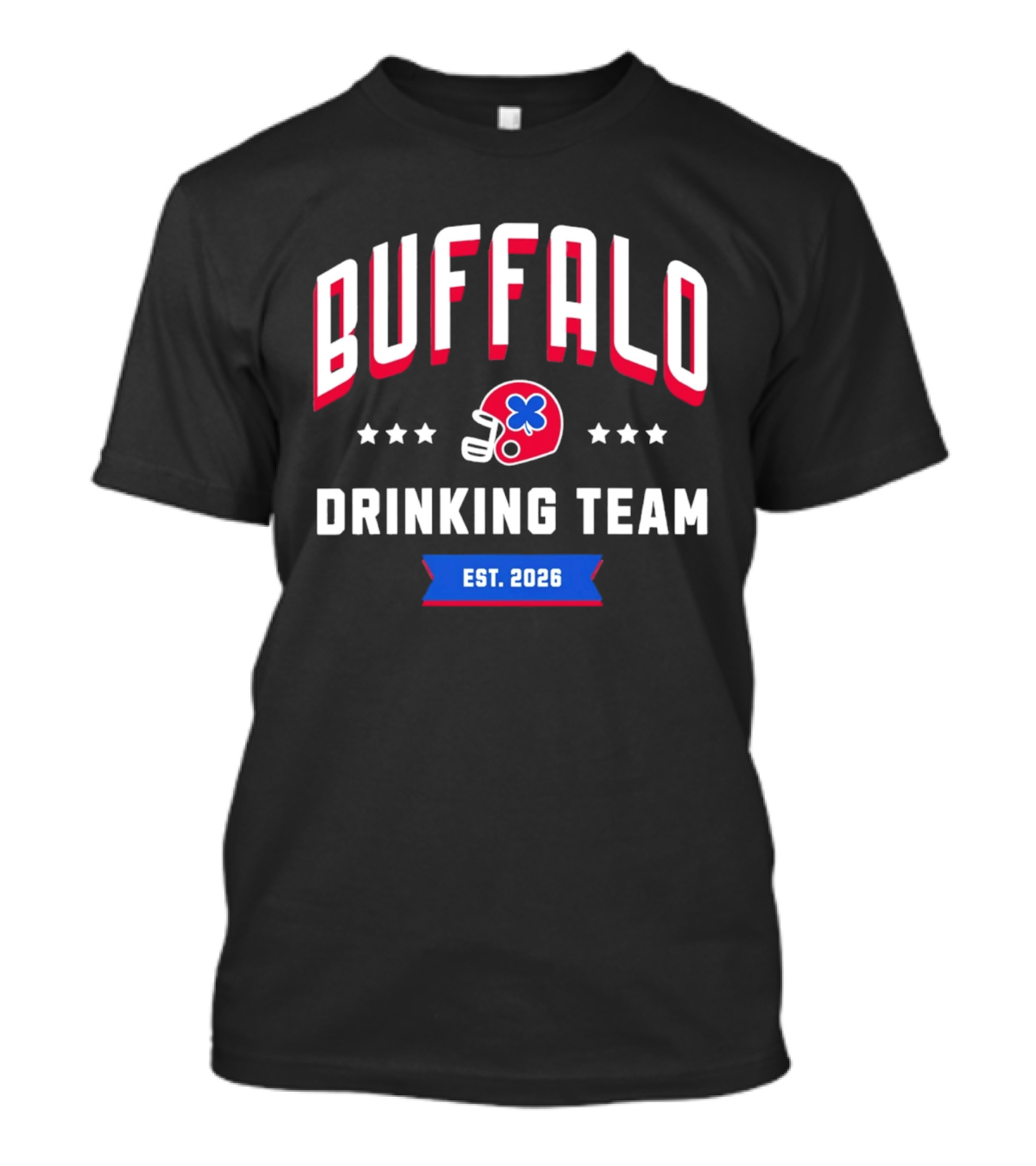 Buffalo Drinking Team St. Patrick's Day Est. 2026 Helmet Clover Stars T-Shirt