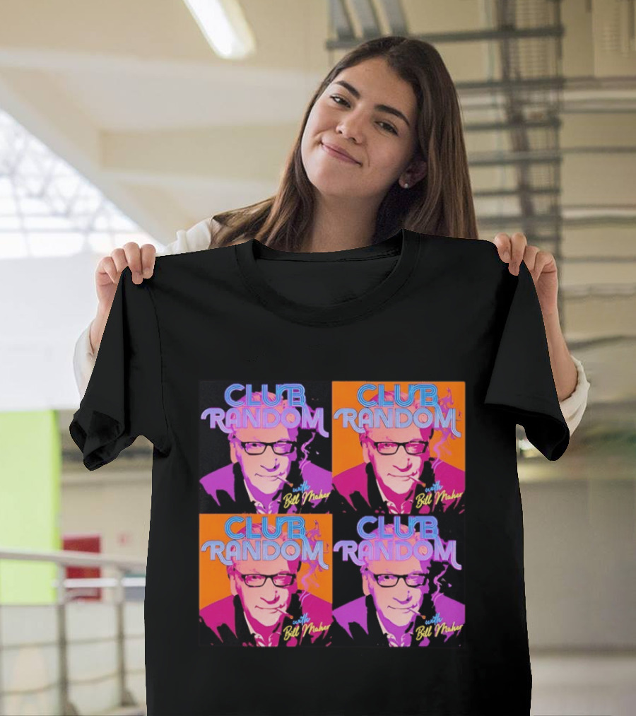 CLUB RANDOM With Bill Maher Pop Art Style Quad Image T-Shirt