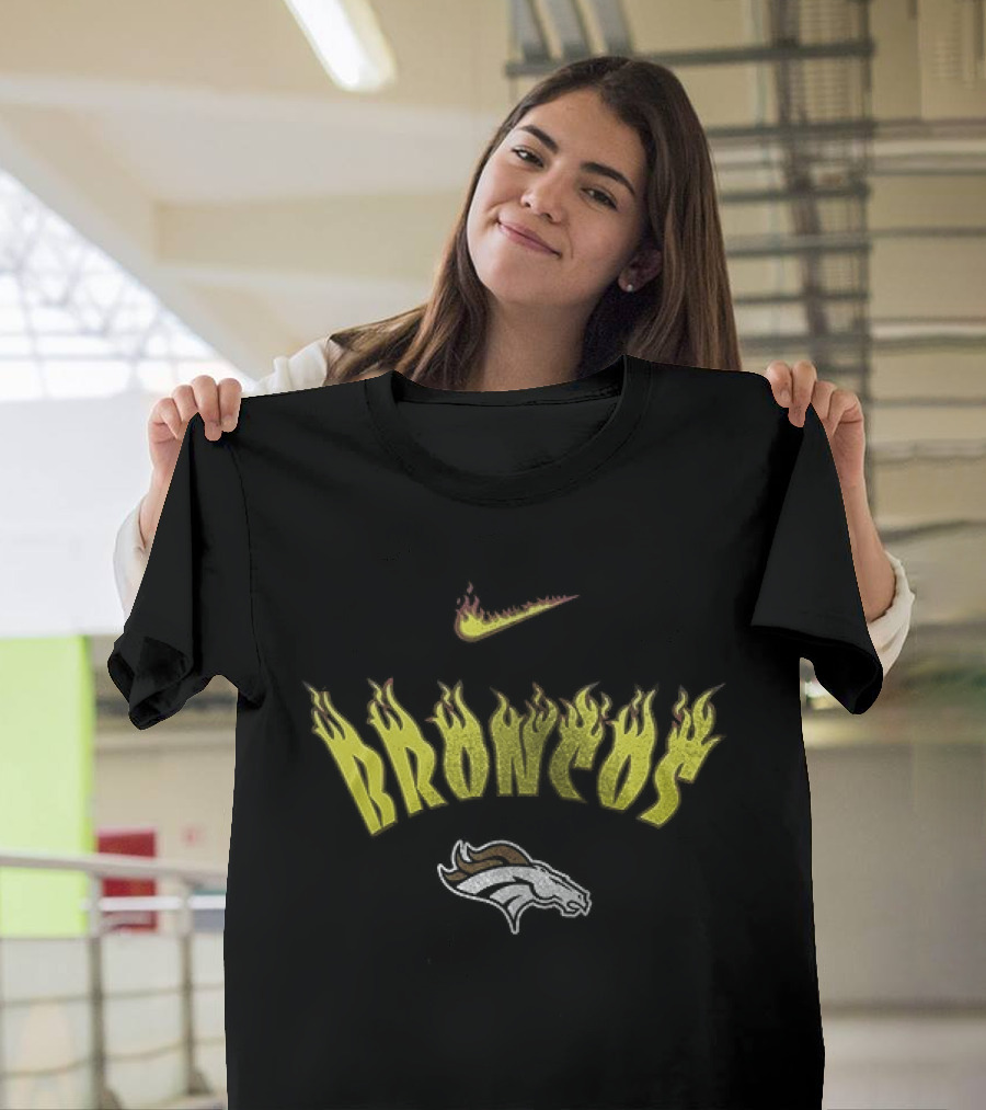 Denver Broncos Firewave United In Orange Nike Helmet T-Shirt