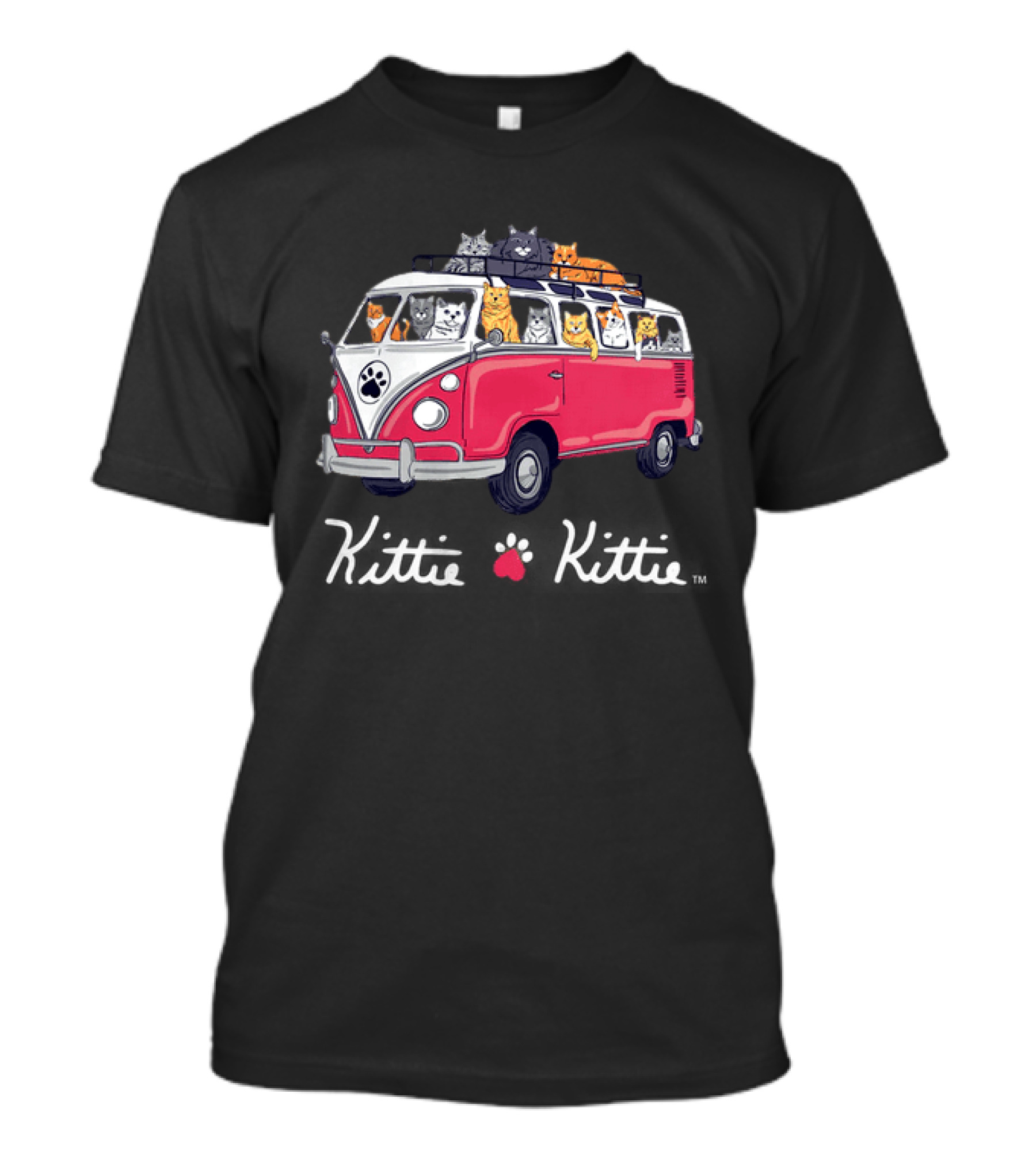Rescue Bus Kittie Kittie Cat Van Adventure T-Shirt