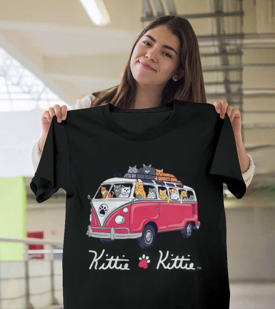 Rescue Bus Kittie Kittie Cat Van Adventure T-Shirt