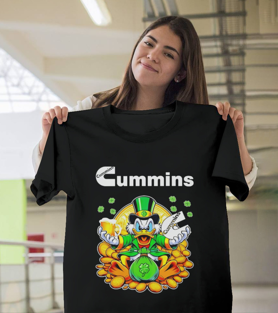 Cummins Scrooge McDuck St Patricks Day Coins And Beer Celebration T-Shirt