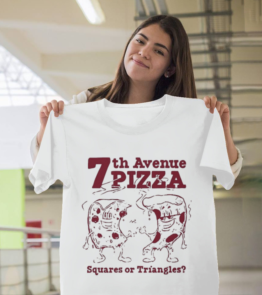 7th Avenue Pizza Squares Or Triangles Fun Debate T-Shirt