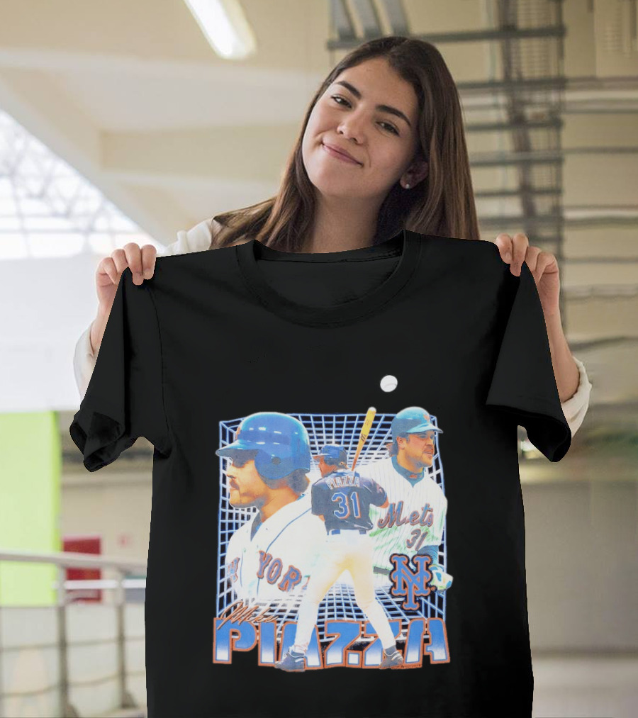 Mike Piazza New York Mets Black Legendary Piazza 31 Mets 31 T-Shirt