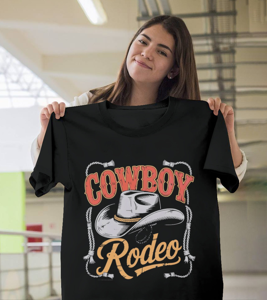 COWBOY RODEO Western Hat Rope T-Shirt