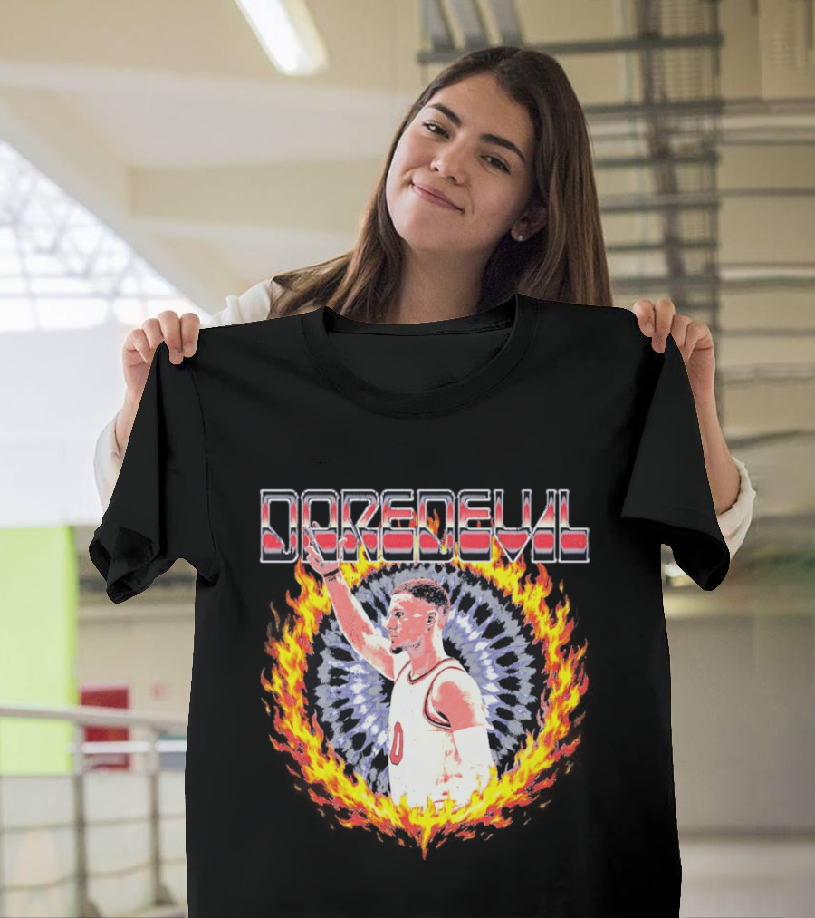 Daredevil Basketball Player In Fire Ring T-Shirt