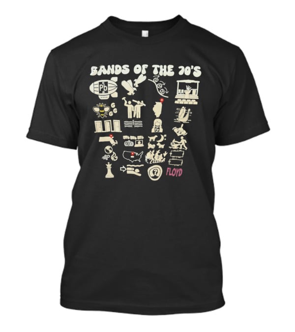 Bands Of The 70's Icons And Floyd T-Shirt