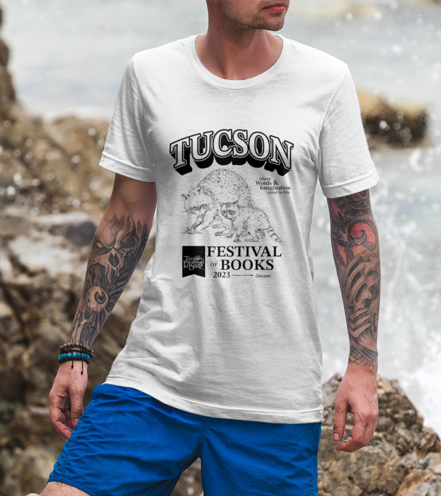 Tucson Festival Of Books Raccoon Viva Arizona T-Shirt