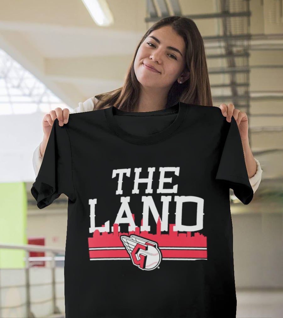 The Land Cleveland Guardians Baseball Skyline T-Shirt