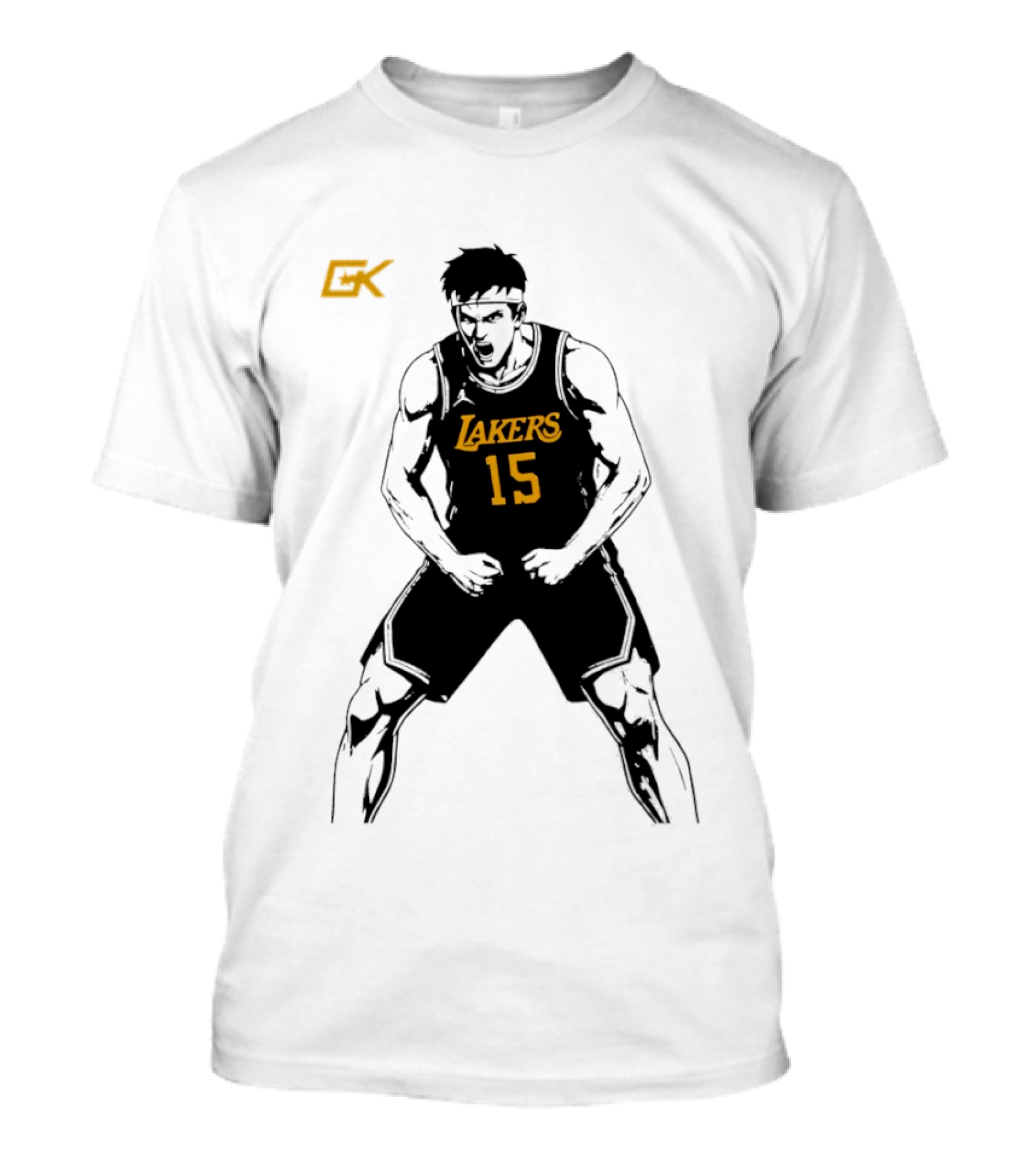 Austin Reaves 15 Lakers Cartoon Basketball Pose T-Shirt
