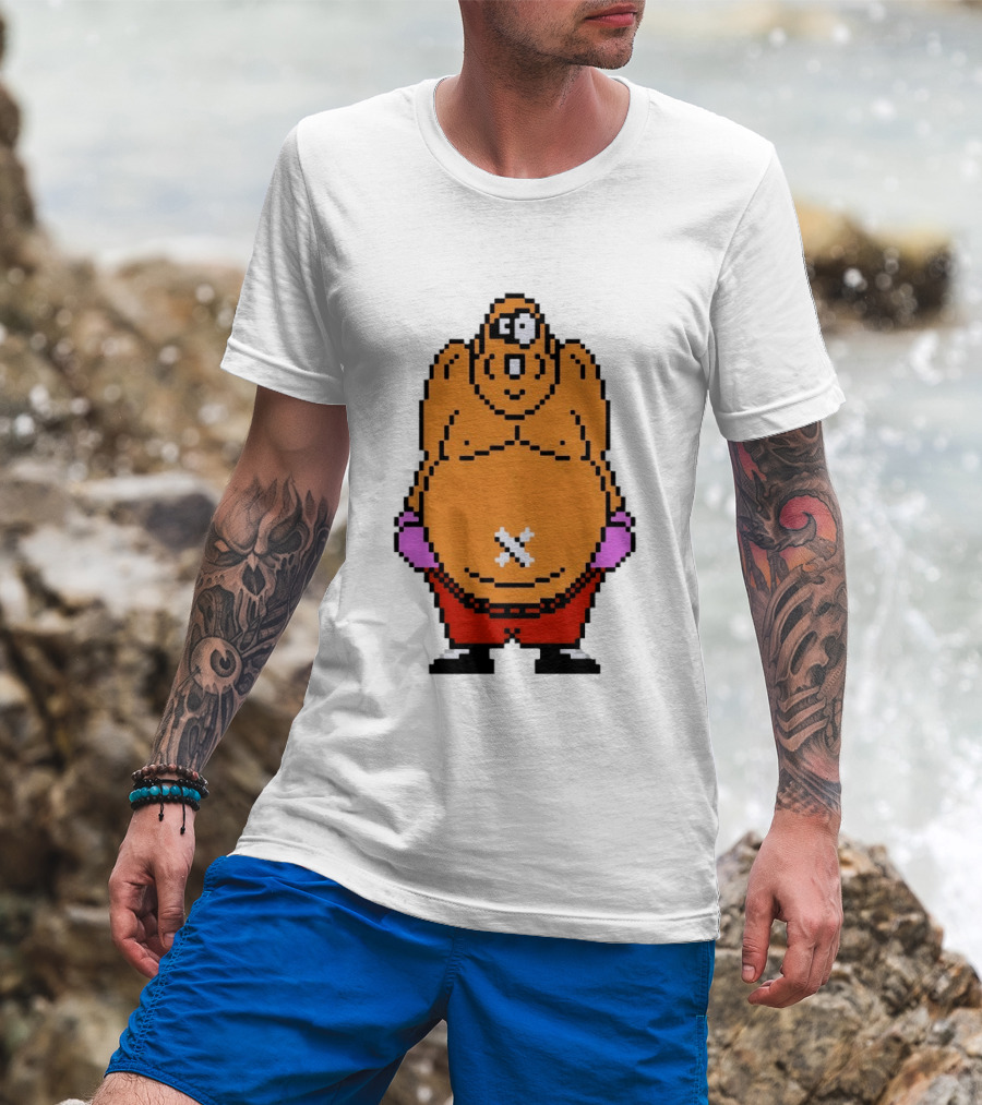 King Hippo Pixel Art From Mike Tyson's Punch Out!! NES Game T-Shirt