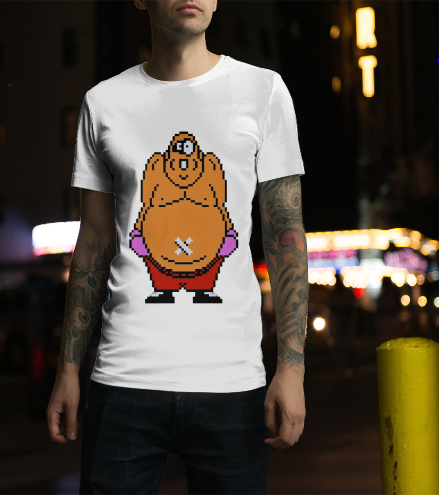 King Hippo Pixel Art From Mike Tyson's Punch Out!! NES Game T-Shirt