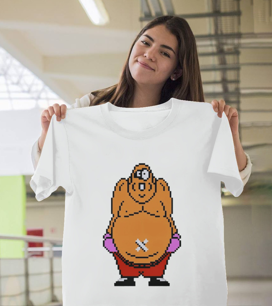 King Hippo Pixel Art From Mike Tyson's Punch Out!! NES Game T-Shirt