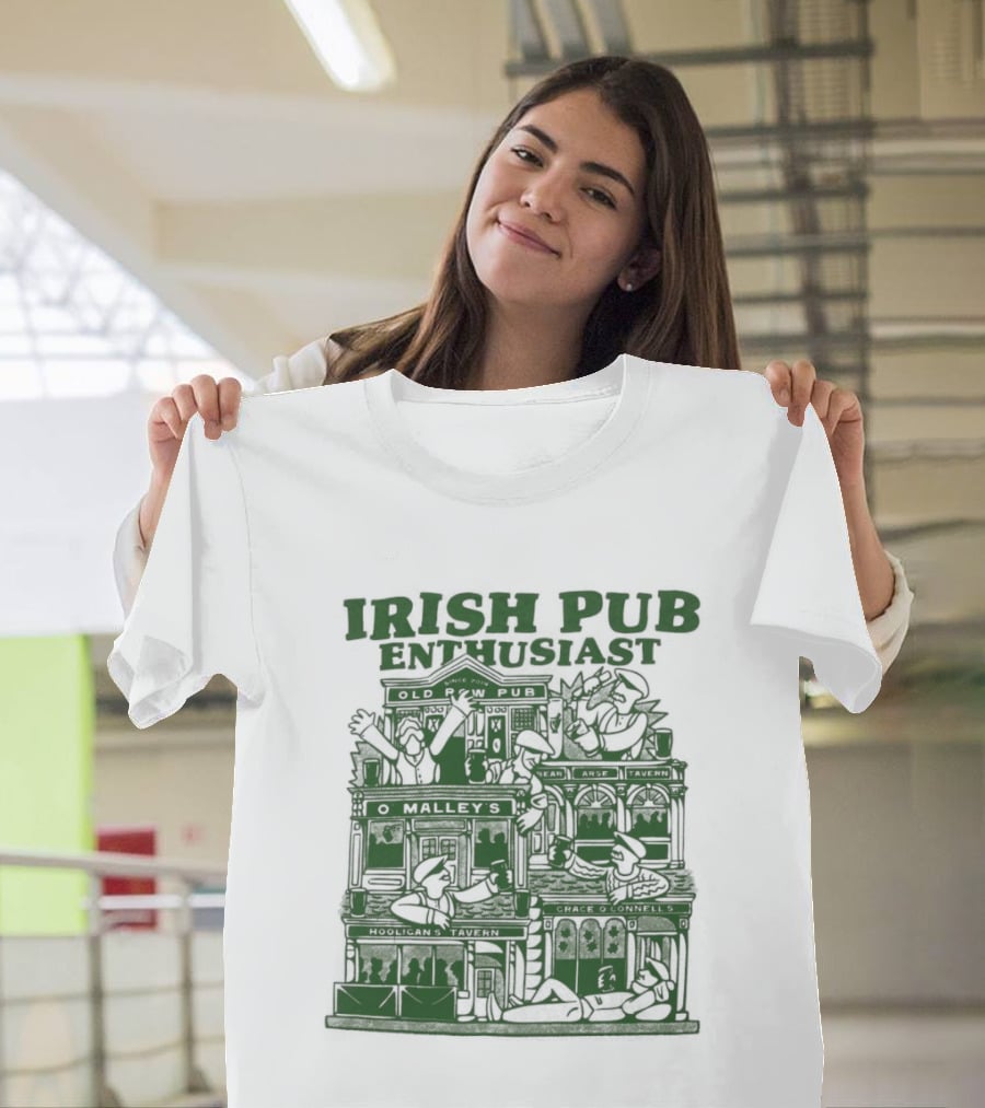 Irish Pub Enthusiast Traditional Architecture Menswear T-Shirt