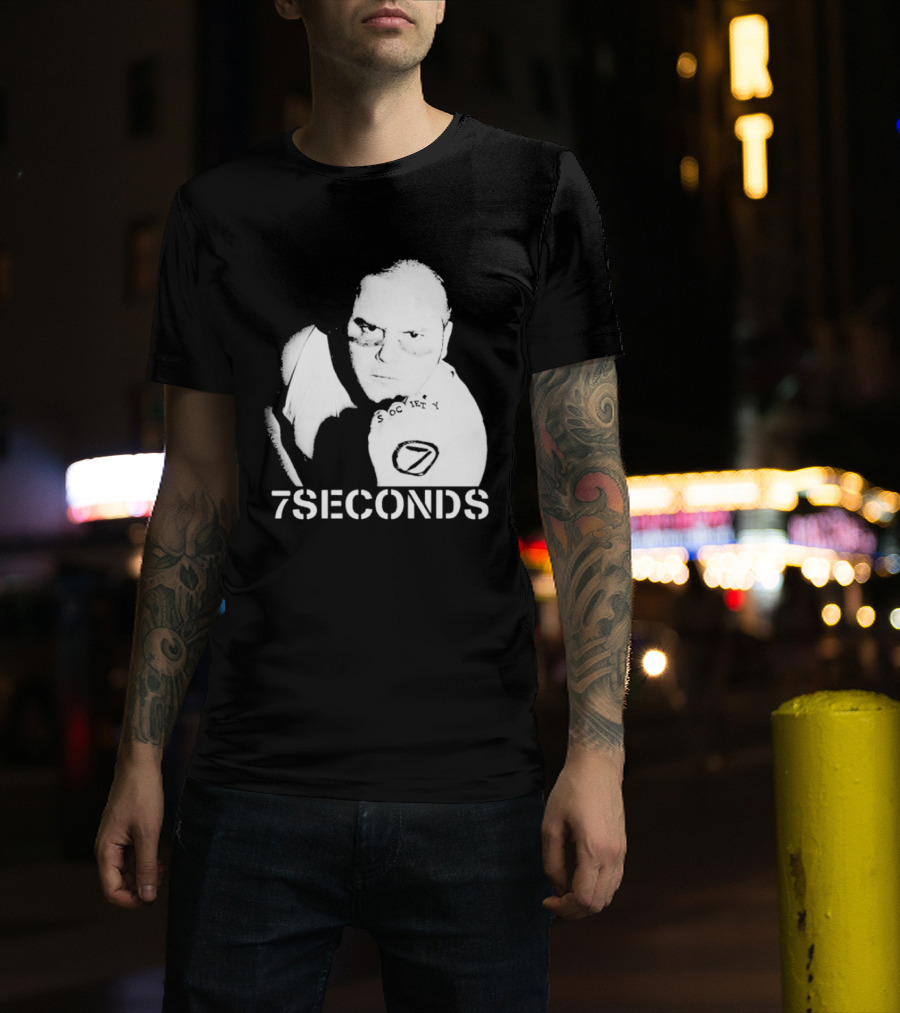 7 Seconds Society SBG White Text Fighter Pose T-Shirt