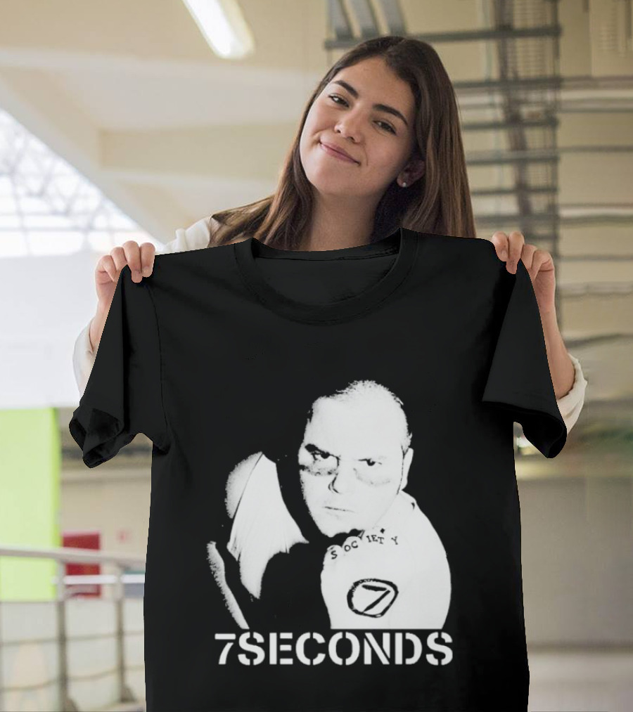 7 Seconds Society SBG White Text Fighter Pose T-Shirt