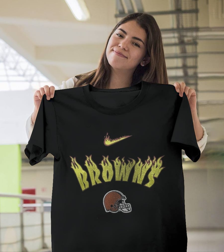 Cleveland Browns Dawg Pound Firewave Nike Helmet T-Shirt