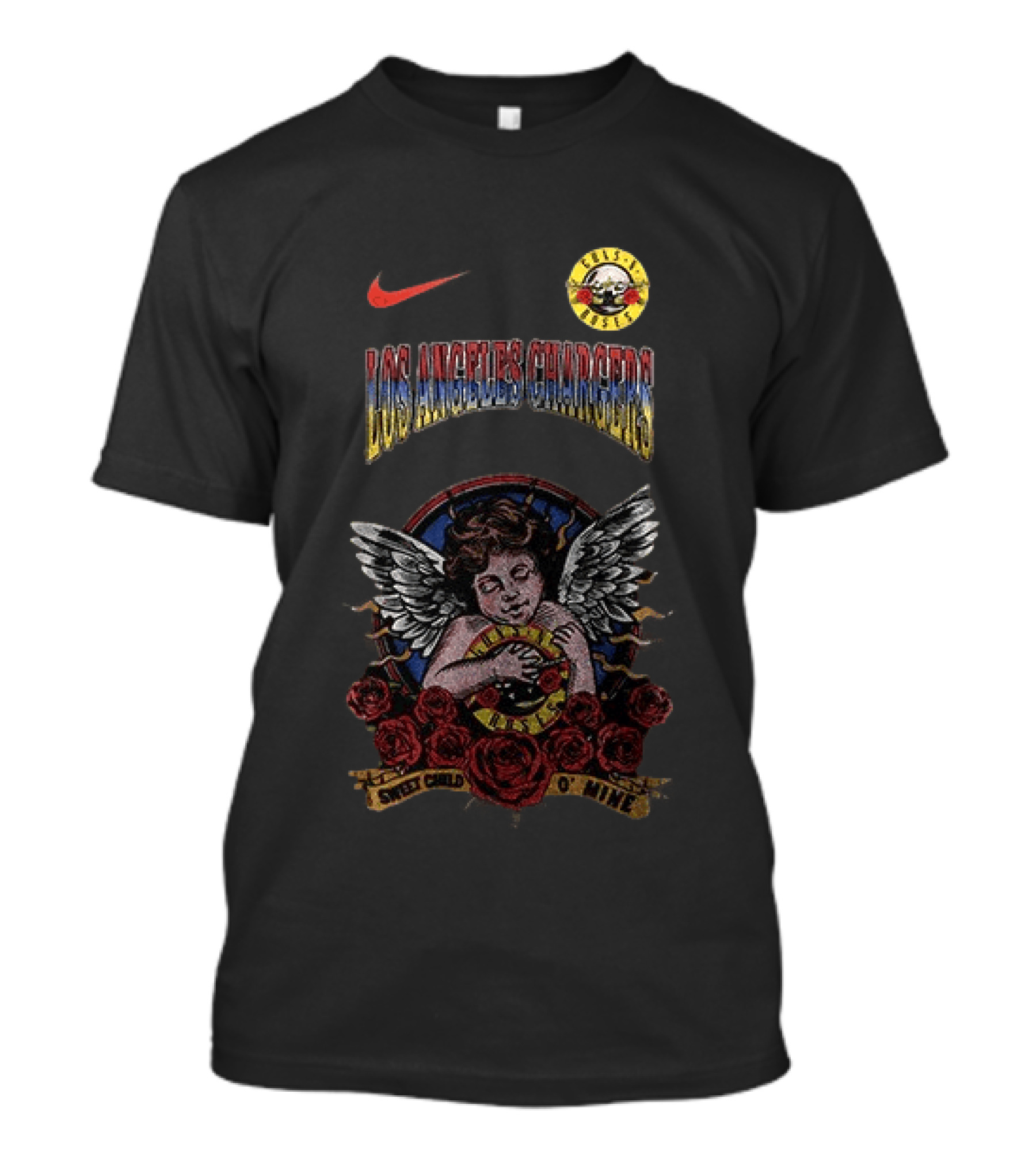 Nike Los Angeles Chargers Guns N Roses Sweet Child O' Mine Angel Roses T-Shirt