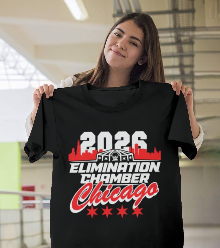 2026 Elimination Chamber Chicago Event Skyline Four Stars T-Shirt