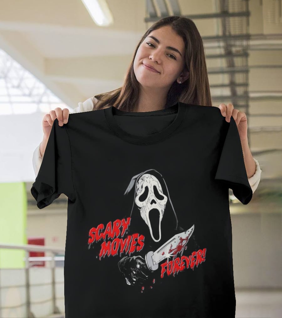 Ghostface Scary Movies Forever Knife Scream T-Shirt