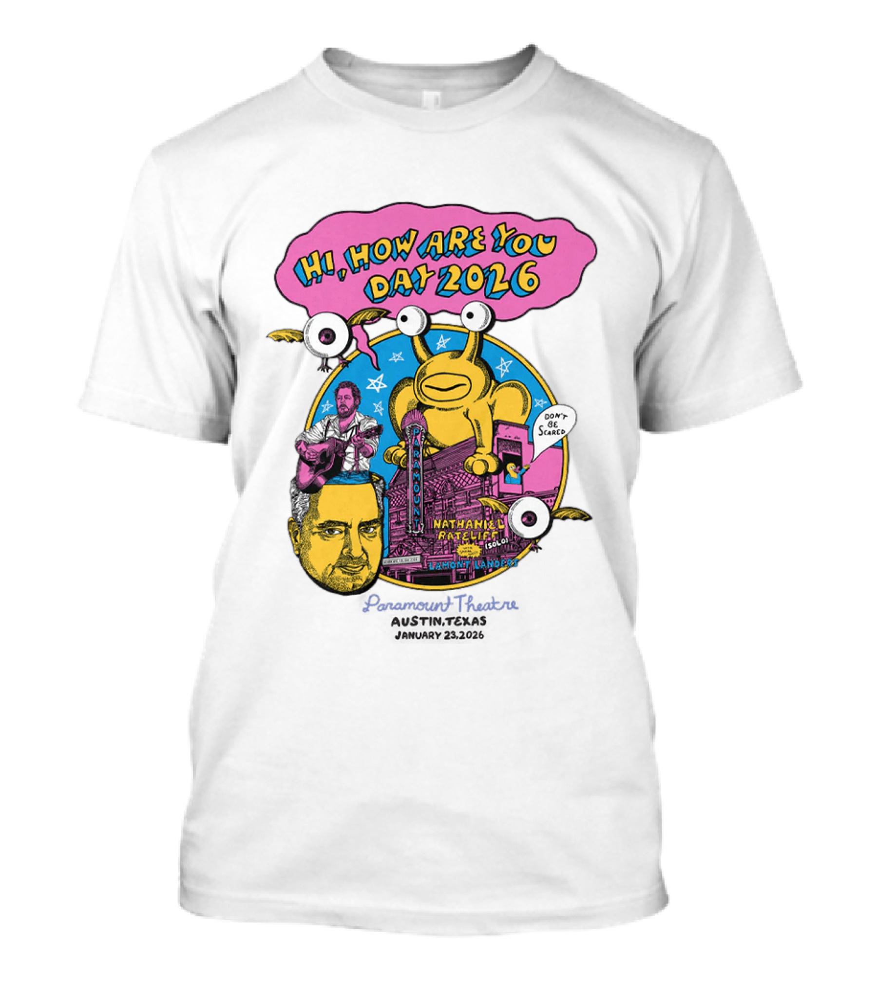 Hi How Are You Day 2026 Nathaniel Rateliff Paramount Theatre Austin Texas February 18 Daniel Johnston Frog T-Shirt