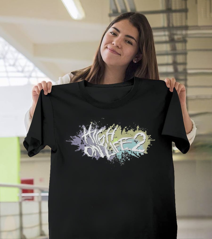 High On Life 2 Paint Splatter Pastel Abstract T-Shirt