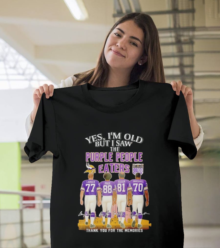 Minnesota Vikings Purple People Eaters NFL Champs City Skyline Marshall Eller Page Larsen T-Shirt