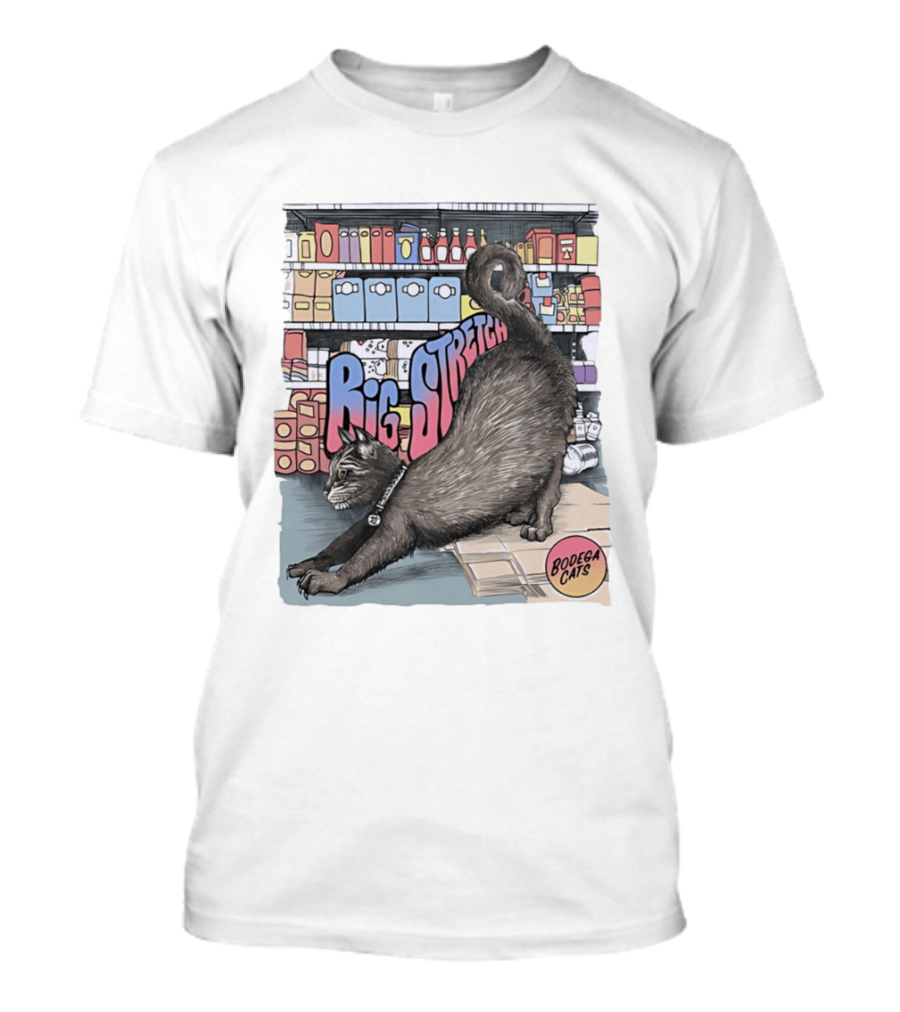 Big Stretch Bodega Cats Groceries Stack T-Shirt