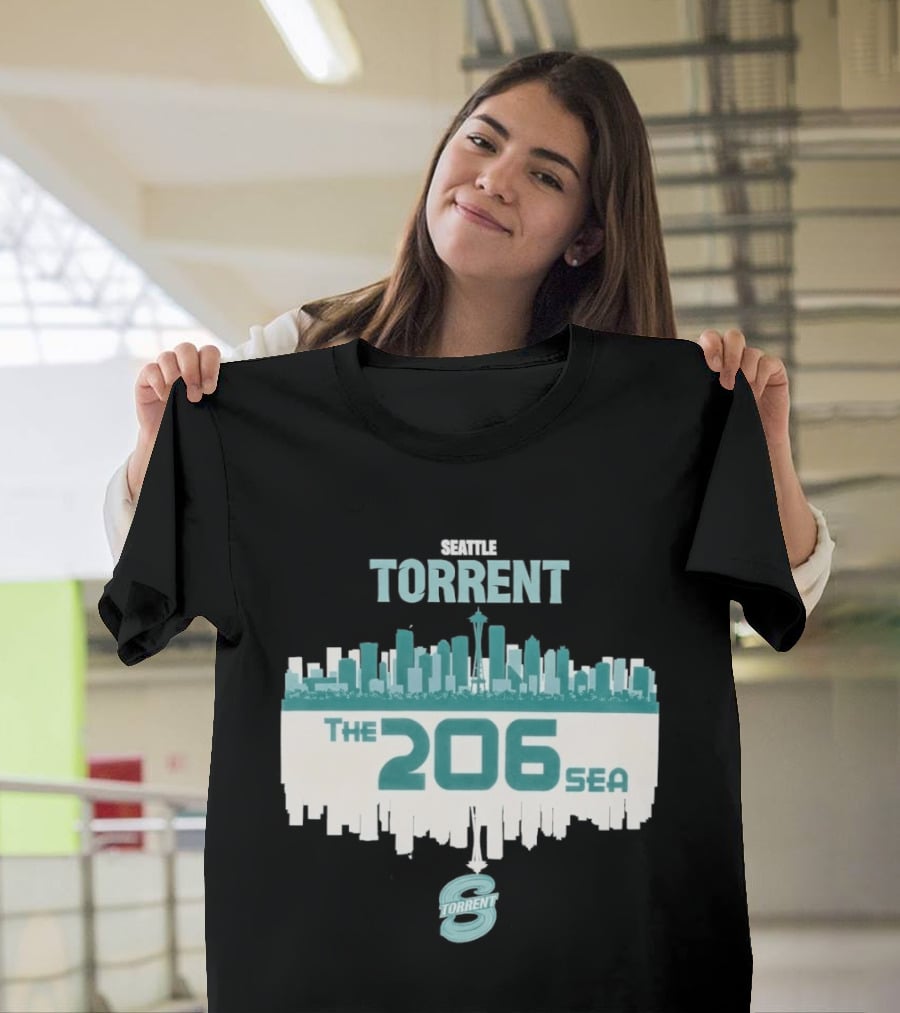 The 206 Sea Seattle Torrent Hockey City Skyline T-Shirt