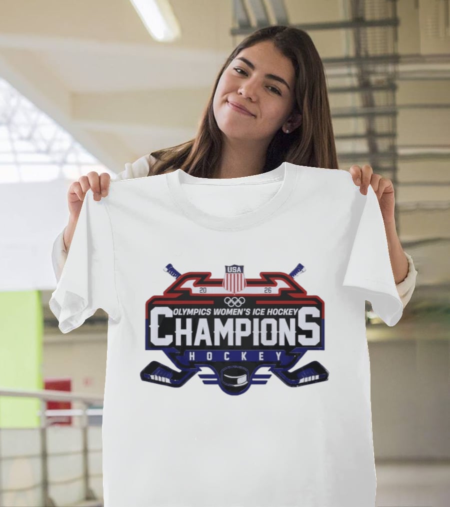 USA 2026 Olympics Women's Ice Hockey Champions Hockey T-Shirt