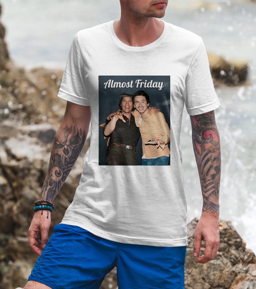 Almost Friday Chalamet McConaughey Smiling Duo T-Shirt