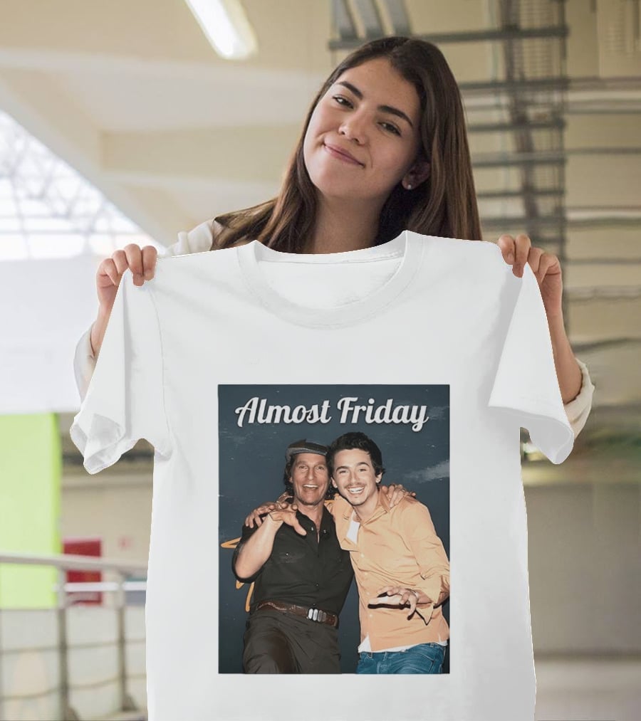 Almost Friday Chalamet McConaughey Smiling Duo T-Shirt