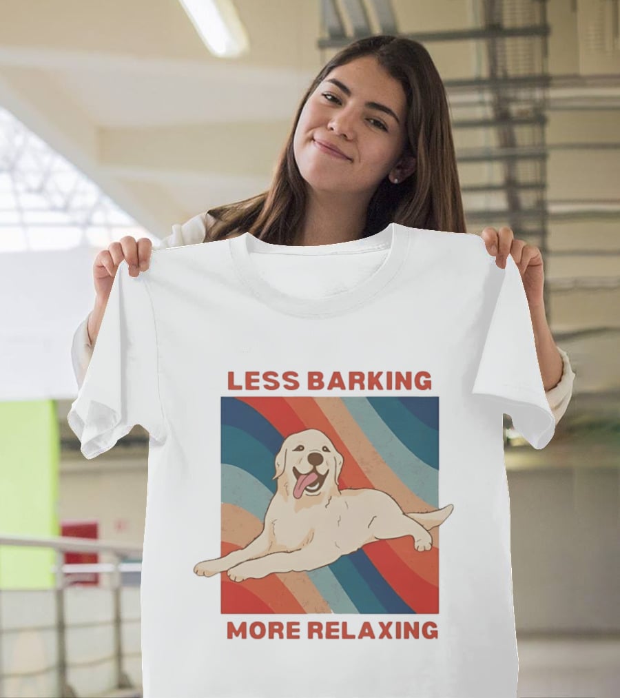 Less Barking More Relaxing Golden Retriever Retro Vibes T-Shirt