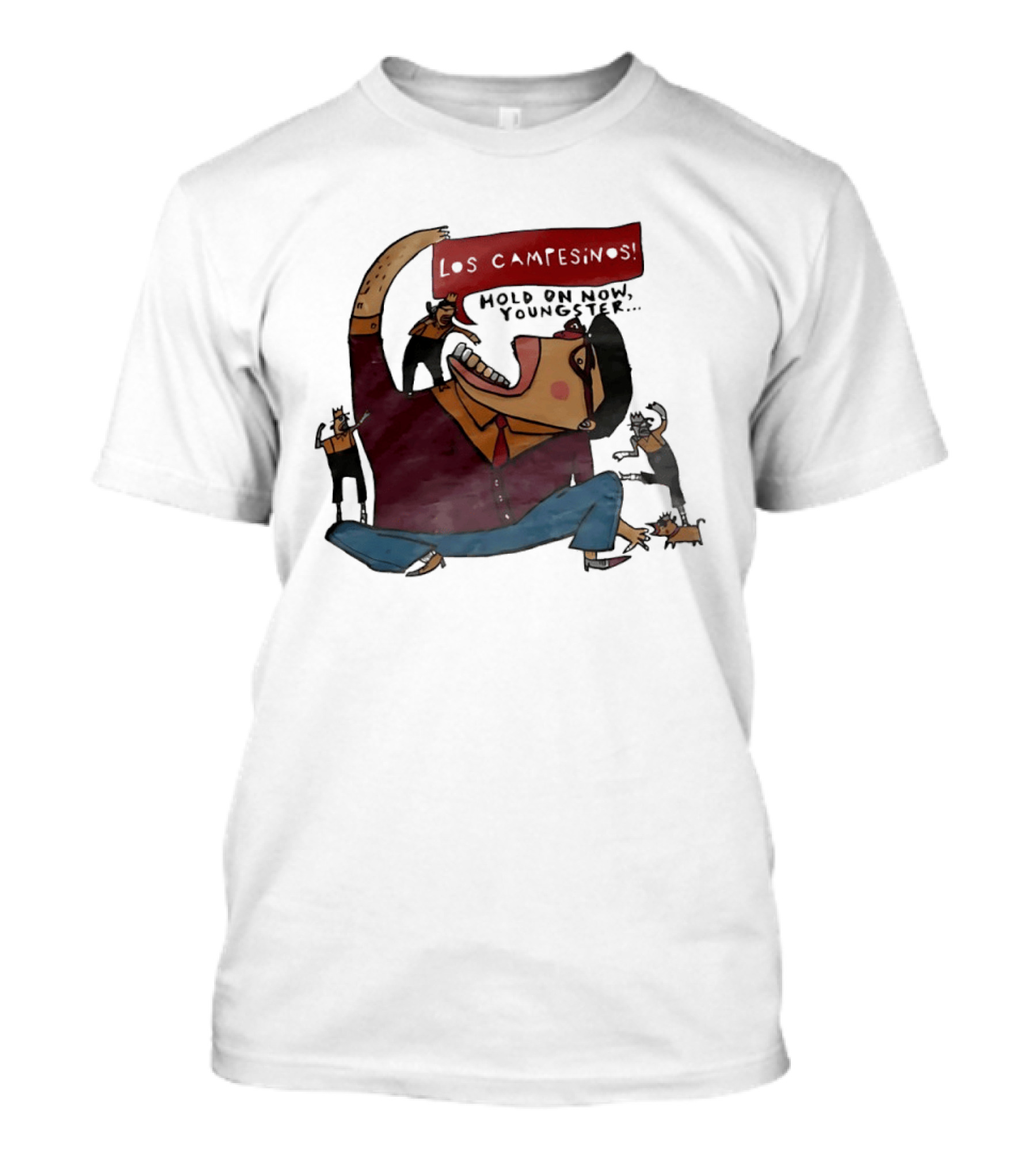 Los Campesinos Hold On Now Youngster Illustrated Characters In Motion T-Shirt