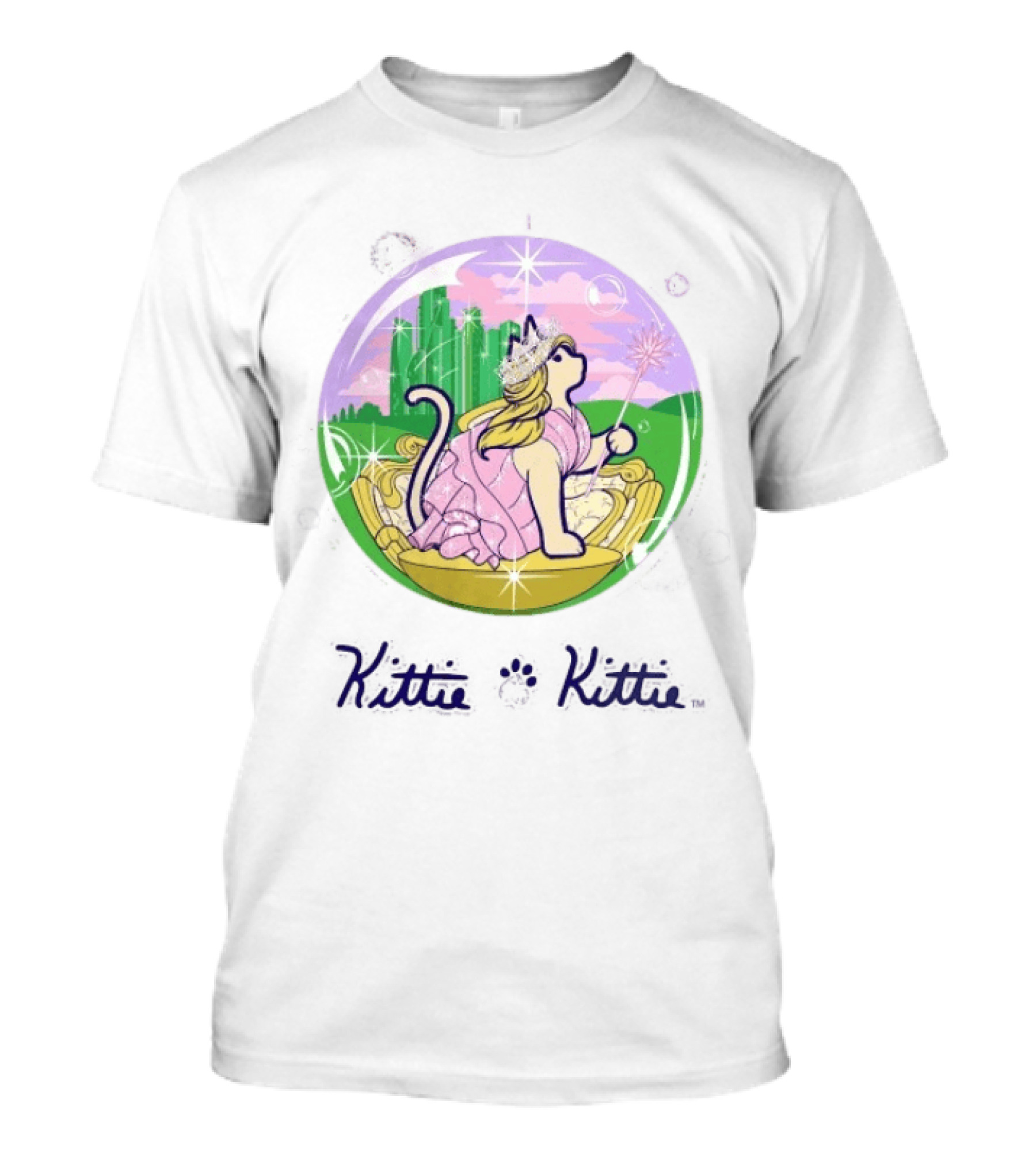 Witch Kittie Kittie Wizard City Cat Bubble Magic T-Shirt