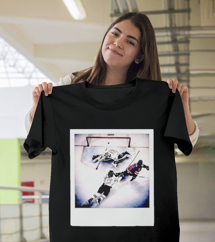 Women's Hockey USA Golden Goal Megan Keller Polaroid Picture T-Shirt