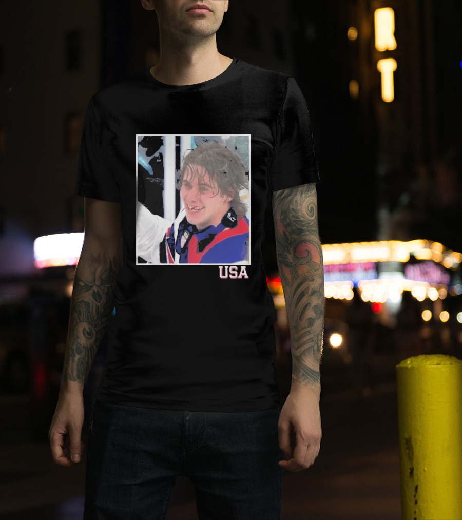 USA Hockey Jack Hughes Overtime Winner Celebration Moment T-Shirt