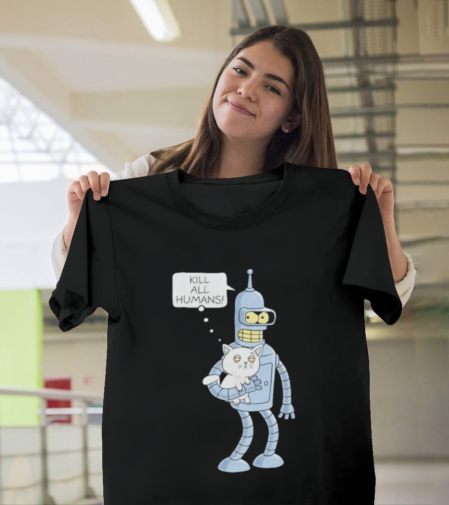 Kill All Humans Bender Cat T-Shirt