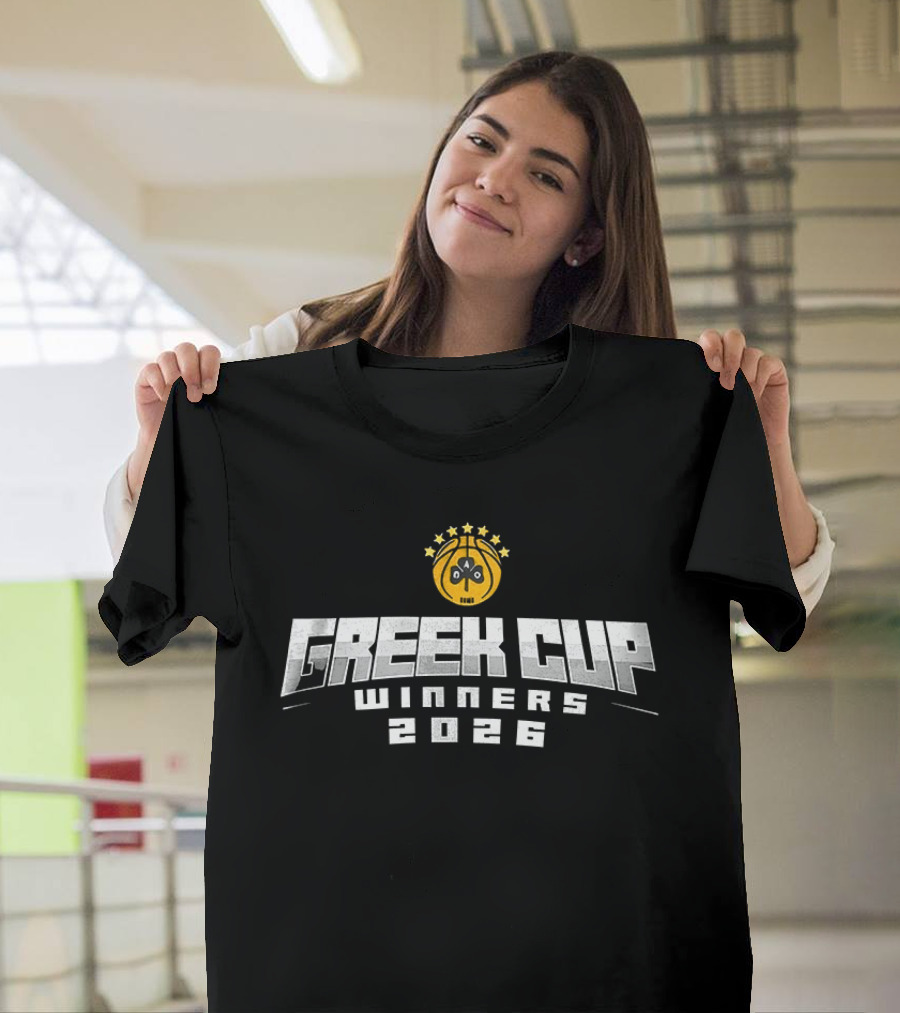 Greek Cup Winners 2026 Golden Trophy Stars T-Shirt